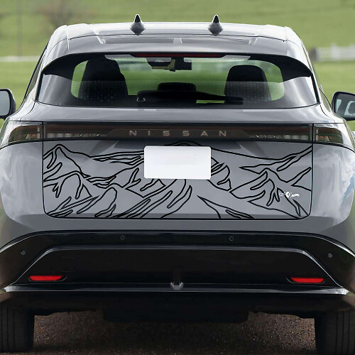 Rear Mountains Racing Graphics Decal for Nissan ARIYA 2