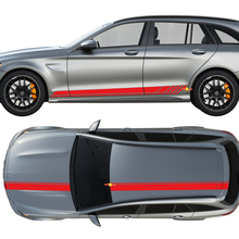 AMG Edition 1 Package Side & Hood Roof Trunk Stripes Decals Kit Vinyl Graphics Stickers for Mercedes C63 3