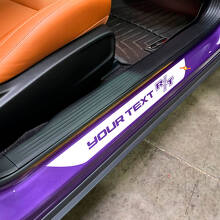 R/T with Custom Lettering Door Sill Stripe Vinyl Decals Kit for Dodge Challenger _2