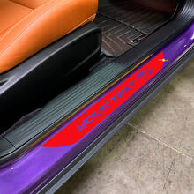 R/T with Custom Lettering Door Sill Stripe Vinyl Decals Kit for Dodge Challenger _3