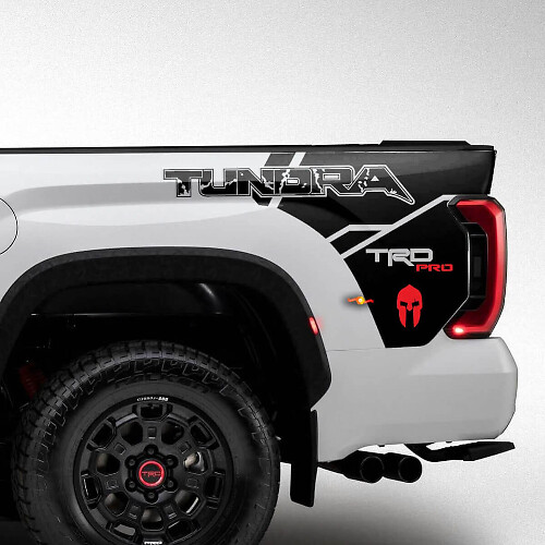 TRD Pro Spartan Helmet Bedside Vinyl Decal Sticker for Toyota Tundra