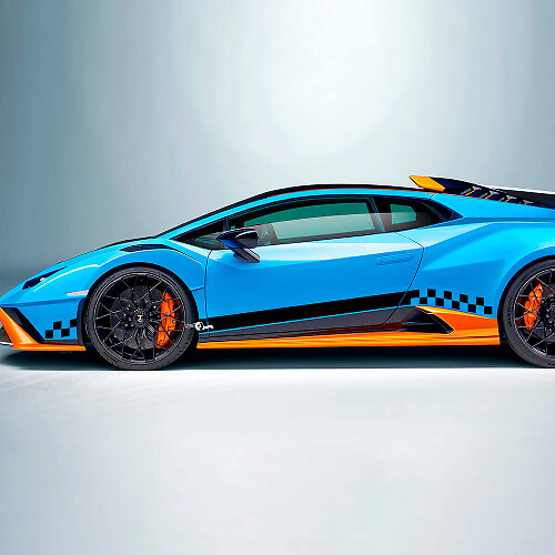 Checkered Stripe Flag Side Vinyl Decal Sticker Graphics 2 for Lamborghini STO 1