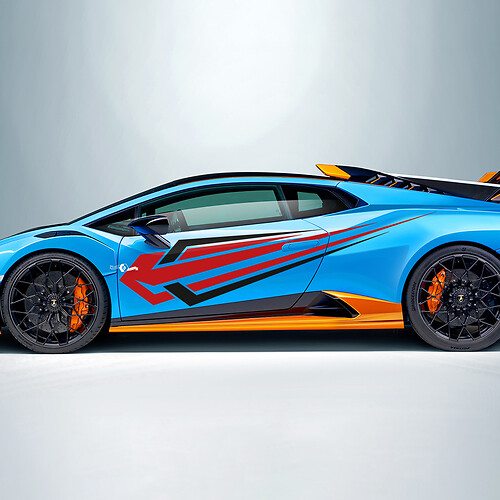 Two colors Tribal Stripes Side Vinyl Decal Sticker Graphics for Lamborghini STO 2 1