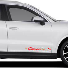 Pair Porsche Stickers Cayenne S Porsche  Doors Side Decal Sticker  2