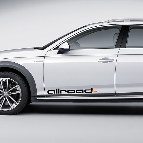 Pair Audi Allroad Decal Logo Doors Quattro Stickers Decals 1