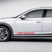 Pair Audi Allroad Decal Logo Doors Quattro Stickers Decals 3