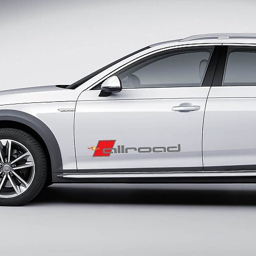 Pair Audi Allroad Decal Side Doors Stickers Decals