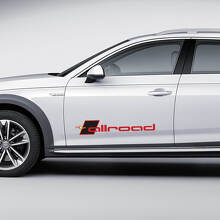 Pair Audi Allroad Decal Side Doors Stickers Decals 2