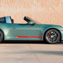 Lettering Stripe Side Doors Decal Sticker 2 for Porsche 911 Targa 4S 3