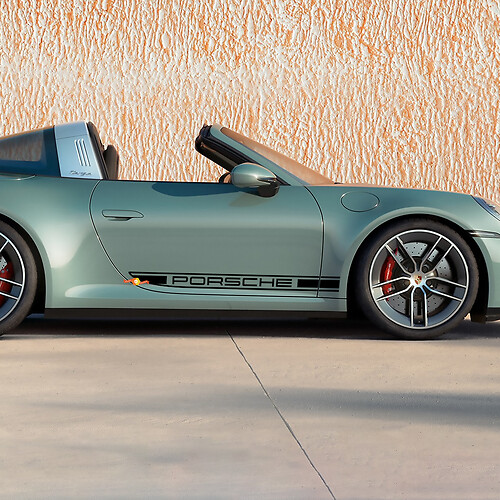 Side Doors Decorative Decal Sticker for Porsche 911 Targa 4S 1