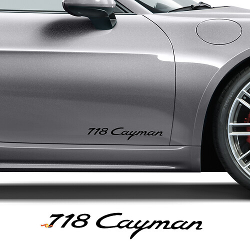 Side Doors Decal Sticker for Porsche 718 Cayman 1