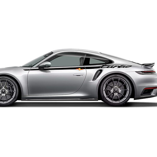 Side TURBO stripes Kit graphic Decal Sticker for Porsche 911 Turbo S 992.2