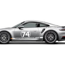 Side 911 Turbo 50 Years 2025 graphic Heritage Design stripes Kit Decal Sticker for Porsche 911 Turbo S 992.2 2