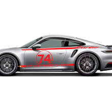 Side 911 Turbo 50 Years 2025 graphic Heritage Design stripes Kit Decal Sticker for Porsche 911 Turbo S 992.2 3