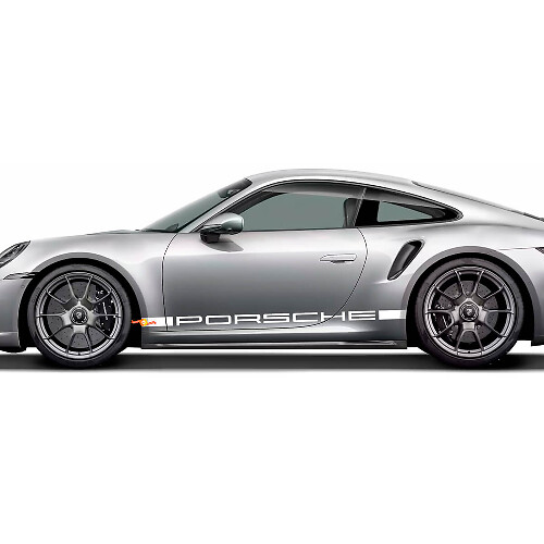 Side PORSCHE stripes Kit graphic Decal Sticker for Porsche 911 Turbo S 992.2