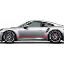 Side PORSCHE stripes Kit graphic Decal Sticker for Porsche 911 Turbo S 992.2 3