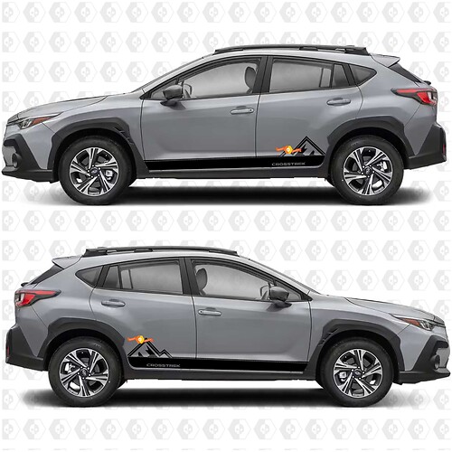 Side Doors Stripes Mountains Rocker Panel Vinyl Decals Stickers for Suba Crosstrek 1