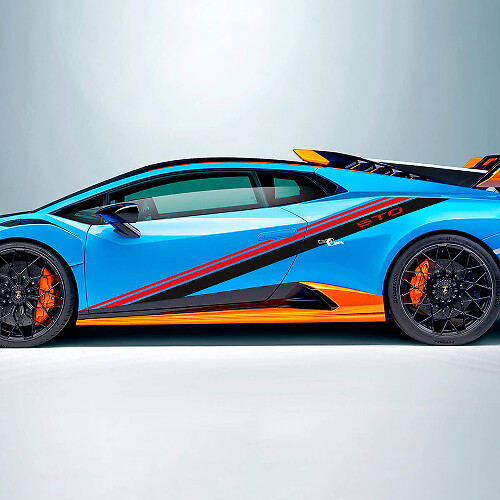 Racing incline Stripes Side Vinyl Decal Sticker Graphics for Lamborghini STO