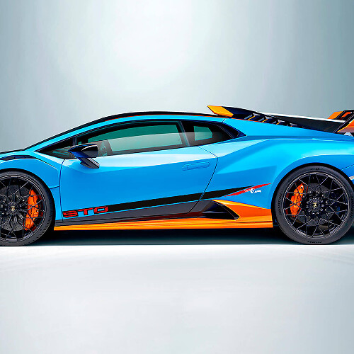 Racing incline Stripes Side Vinyl Decal Sticker Graphics for Lamborghini STO 2