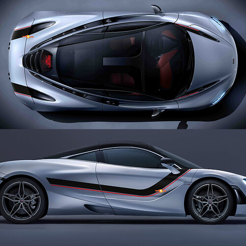 McLaren 720S Full body Hood Side Stripes Graphics Vinyl Decal Sticker 1