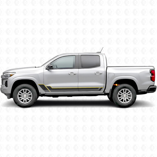Angular Outline Door & Rocker Panel Vinyl Stripes for Chevrolet Colorado 3rd Gen 2023-2026