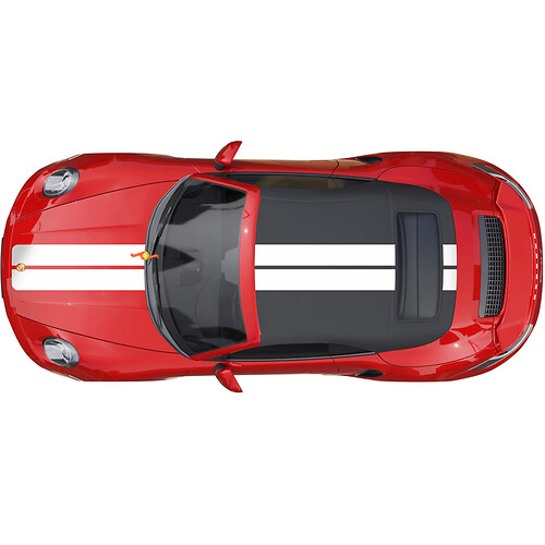 Dual Hood Roof Stripes Decal Sticker for Porsche 911 Turbo S 2026 1