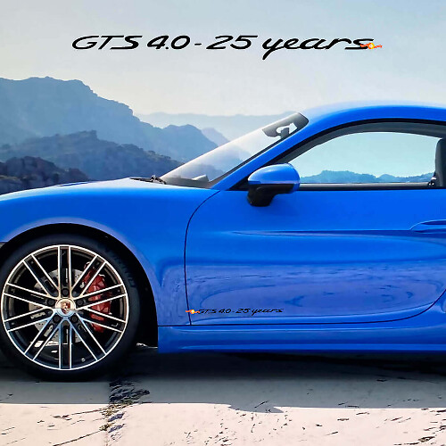 GTS 4.0 25 Years Door Vinyl Decal Sticker for Porsche 718 Cayman