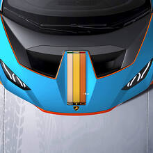 Hood Racing Stripes Tri color Vinyl Decal Sticker Graphics for Lamborghini STO 3