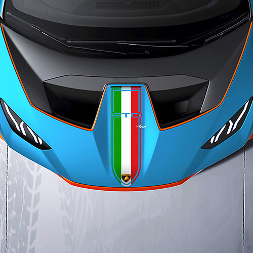 Hood Racing Stripes Tri color Vinyl Decal Sticker Graphics for Lamborghini STO 2