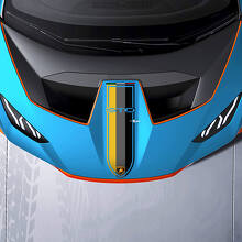 Hood Racing Stripes Tri color Vinyl Decal Sticker Graphics for Lamborghini STO 2 3