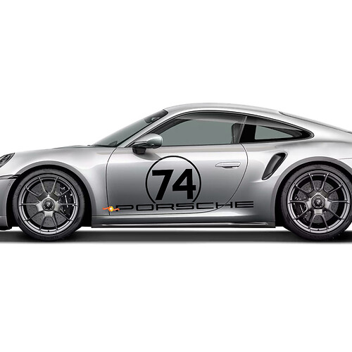 Side PORSCHE 50 Years stripes Kit graphic Decal Sticker for Porsche 911 Turbo S 992.2 1