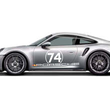 Side PORSCHE 50 Years stripes Kit graphic Decal Sticker for Porsche 911 Turbo S 992.2 2