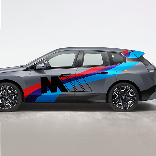 Side iX M  Racing Vinyl Decal Sticker Kit for BMW iX 1