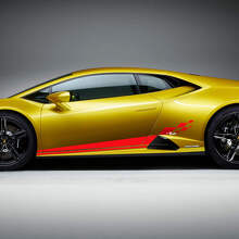 Side Checkered Racing Vinyl Decal Sticker Graphics for Lamborghini Huracan Evo 3