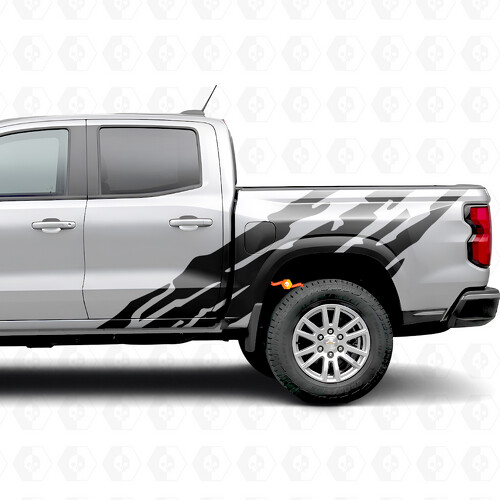 Jagged Door & Bedside Vinyl Stripes for Chevrolet Colorado 3rd Gen 2023-2026