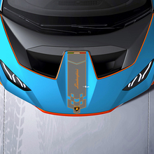 Hood Central Checkered stripe Racing Vinyl Decal Sticker Graphics for Lamborghini STO 2