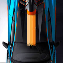 Roof and Windshield Tri Colors Stripe STO logo Racing Vinyl Decal Sticker Graphics for Lamborghini STO 2