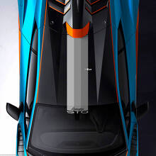 Roof and Windshield Tri Colors Stripe STO logo Racing Vinyl Decal Sticker Graphics for Lamborghini STO 3