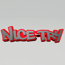 Nice Try Street Racing Emblem 3D Badge 5