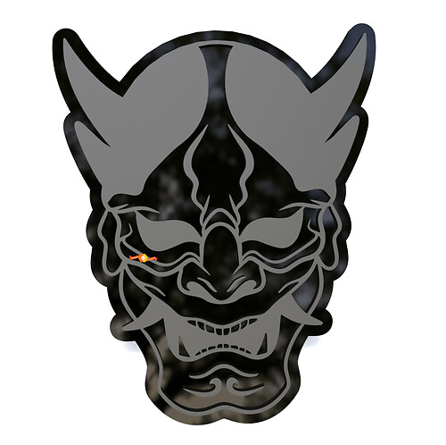 Mask Hannya Japanese Noh Fender Badges Tailgate Emblem 3D Badge 1
