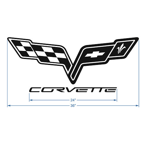 Corvette C6 Hood Logo Vinyl Decal Sticker 1