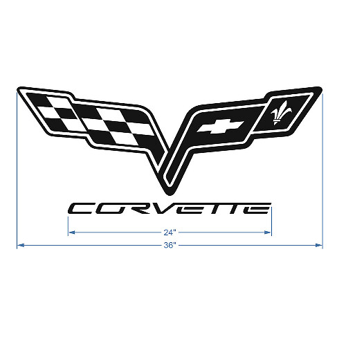Corvette C6 Hood Logo Vinyl Decal Sticker