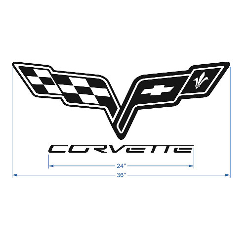 Corvette C6 Hood Logo Vinyl Decal Sticker 2 1