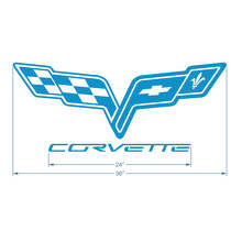 Corvette C6 Hood Logo Vinyl Decal Sticker 2 3