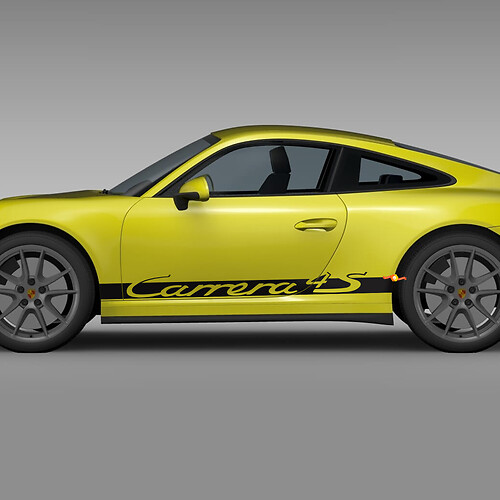Side Rocker Panel Racing Stripes Decal Sticker for Porsche Carrera 4S