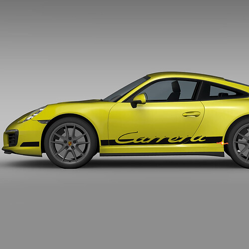 Side Rocker Panel Racing Stripes Decal Sticker for Porsche Carrera