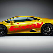 Bull Side Stripes Graphics Racing Vinyl Decal Sticker Graphics for Lamborghini Huracan Evo 3