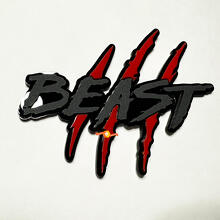 Beast Scratches Claws Fender Emblem 3D Badge 3