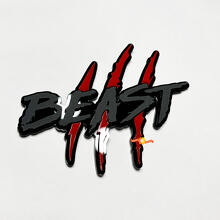 Beast Claw Scratch Fender 3D Badge Emblem_8