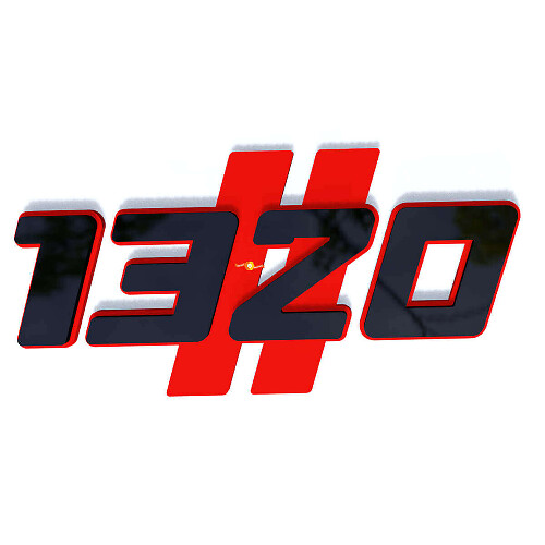 1320 Hash Black and Red 3D Fender Badge_1